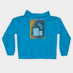 Abstract Blue and Yellow Design Kids Hoodie